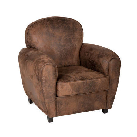 Fauteuil club - Marron - L. 81 x P. 86 x H. 81,5 cm - Marque Atmosphera