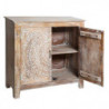 Meuble buffet 2 portes en bois Shirel - Marron - L. 90 x P. 40 x H. 90 cm