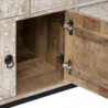 Meuble buffet 3 portes 4 tiroirs en bois Ajay - Beige - L. 115 x P. 40 x H. 81 cm