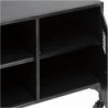 Meuble TV en métal 2 portes Sevin - Gris anthracite - L 140 x P 40 x H 56 cm - Collection So rétro