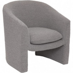 Fauteuil en tissu à bouclettes - Blanc - H 82,5 cm