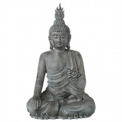 Statuette de Bouddha assis - Gris - H 106 cm