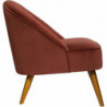 Fauteuil en velours et bois Naova - Rouge brique - L 78 x H 71 cm