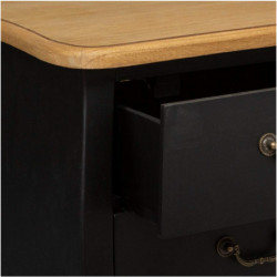 Commode Chrysa 3 tiroirs en bois - Noir - L 74 x P 37 x H 76 cm