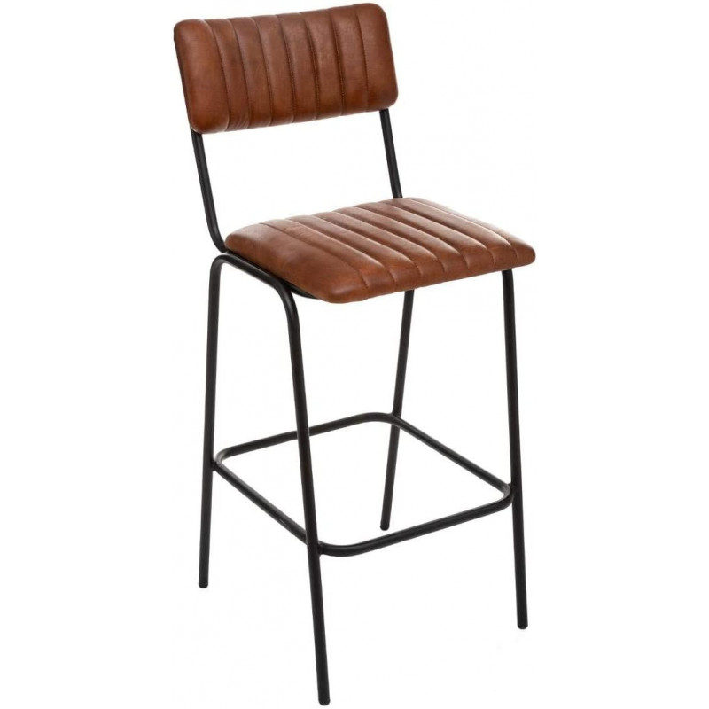 Lot de 2 tabourets/chaises de bar en cuir Dario - Marron - H 102,5 cm