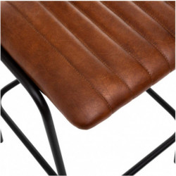 Lot de 2 tabourets/chaises de bar en cuir Dario - Marron - H 102,5 cm