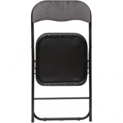 Lot de 6 chaises pliantes en velours - Gris - L 44 x P 45 x H 79 cm