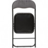 Lot de 6 chaises pliantes en velours - Gris - L 44 x P 45 x H 79 cm