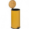 Poubelle 30 L avec couvercle en bambou - Jaune - H 60,5 cm - Collection Modern Color