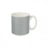 Lot de 4 mugs avec support - Gris et blanc - Contenance 26cl