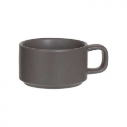 Théière + tasse en faïence et bambou - taupe - Contenance 0.4L