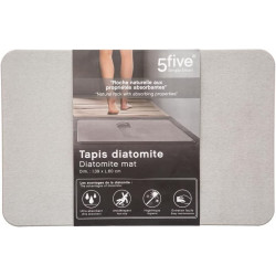 Tapis de salle de bain en diatomite - Gris - L 60 x l 39 cm