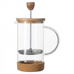 Cafetière 60 cl en verre et bambou - Transparent - D 9 cm