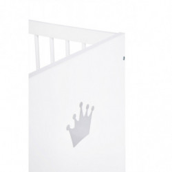 Lit pour bébé Blanka avec pieds chromés 3 hauteurs réglables - Blanc - 120 x 60 cm