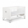 Lit pour bébé Blanka avec pieds chromés- Transformable en lit - Blanc - 140 x 70 cm