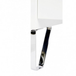Commode Blanka à pieds chromés + 3 tiroirs + plan de change - Blanc - L 83 x P 46 x H 87 cm
