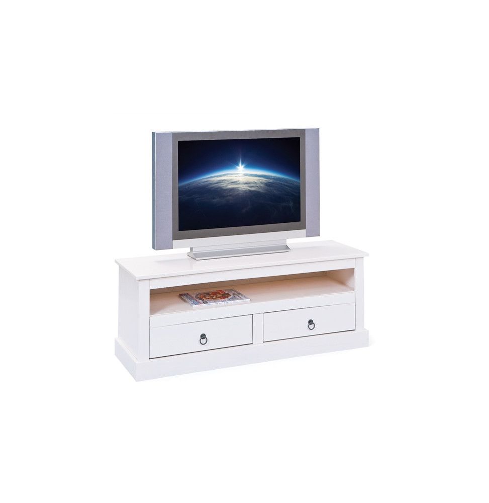 Meuble TV provence - Blanc - L 118 cm
