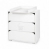 Commode Nel Cloud à 3 tiroirs + plan de change - Blanc avec motif nuage - L 80 x H 83 x P 45 cm