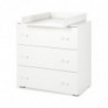 Commode Paula 3 tiroirs + plan de change - Blanc - 80 x 81 x 48 cm