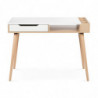 Bureau Sofie 1 tiroir + 1 niche + 3 compartiements - Beige et blanc - L 111 x H 79 x P 55 cm