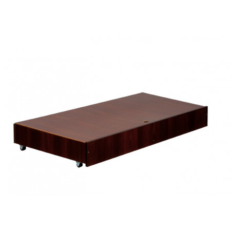 Tiroir lit bébé à roulettes en bois - Marron - L 119 x H 17 x l 62 cm