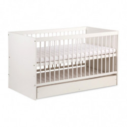 Lit bébé Karolina 3en1 - transformable en lit - Blanc - 120 x 60cm