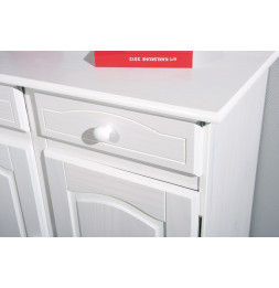 Commode Lovi - Pin massif teinté blanc