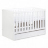 Lit pour bébé Amelia White 120 x 60cm Transformable en lit - Blanc