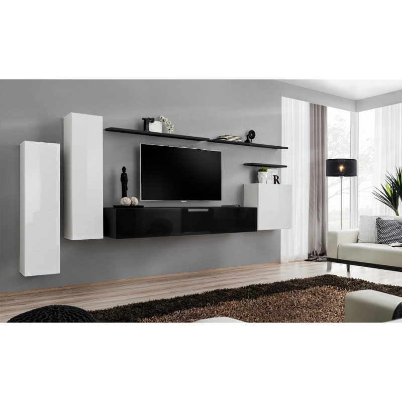 Vitrine - Lot de 2 - Switch I - 330 cm  x 160 cm x 40 cm - Blanc et noir