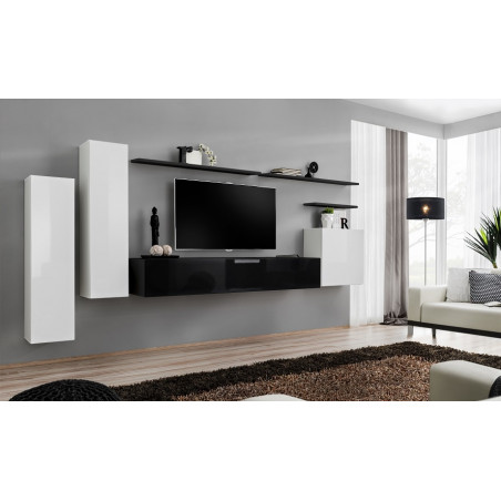 Vitrine - Lot de 2 - Switch I - 330 cm  x 160 cm x 40 cm - Blanc et noir