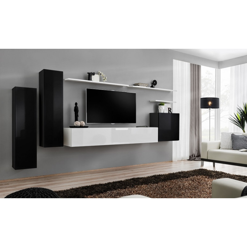 Vitrine - Lot de 2 - Switch I - 330 cm  x 160 cm x 40 cm - Noir et blanc