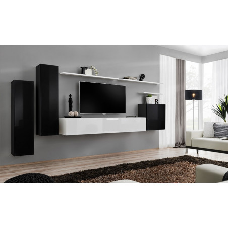 Vitrine - Lot de 2 - Switch I - 330 cm  x 160 cm x 40 cm - Noir et blanc