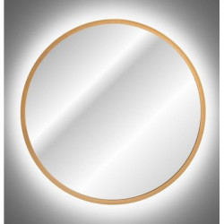 Miroir mural rond Led tactile - Cadre doré - D 80 cm - Lustro Hestia