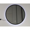 Miroir mural rond Led tactile - Cadre noir - D 60 cm - Lustro Luna