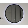 Miroir mural rond Led tactile - Cadre noir - D 80 cm - Lustro Luna