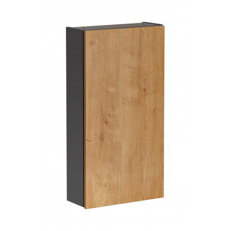 Meuble haut mural en bois - H 75 x l 40 x P 16 cm - Stéphanie Grey Oak