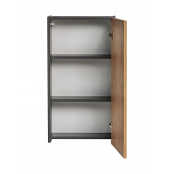 Meuble haut mural en bois - H 75 x l 40 x P 16 cm - Stéphanie Grey Oak