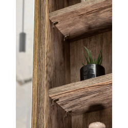 Meuble en bois avec 2 étagères Rosario Oak - Marron - H 65 x L 20 x P 15 cm