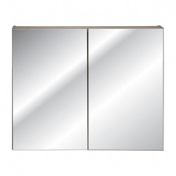 Cabinet en bois avec miroir Rosario Oak - Marron - H 65 x L 80 x P 17 cm