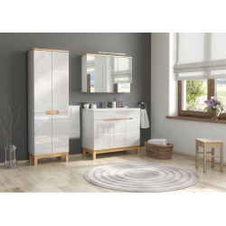 Armoire de salle de bain - H 187 x l 60 x P 33 cm - Cintra White