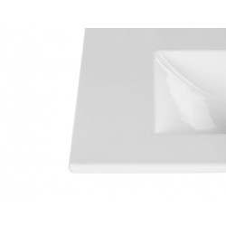 Vasque à encastrer en céramique - Blanc - L 81 x l 46 x H 14 cm