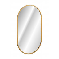 Miroir mural oval Led tactile - Cadre doré - L 90 cm x l 50 cm - Lustro Apollo