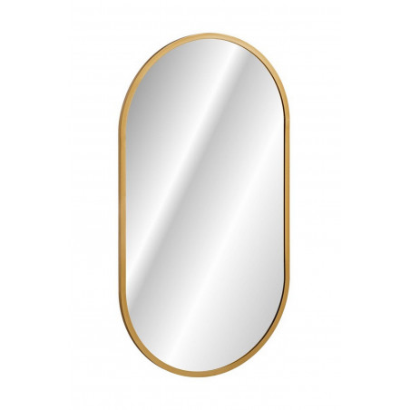 Miroir mural oval Led tactile - Cadre doré - L 90 cm x l 50 cm - Lustro Apollo