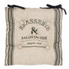 Galette de chaise - L 40 x l 40 cm - Bistrot - Noir