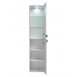 Armoire de rangement de salle de bain en bois - Blanc - H 150 x L 35 x P 32 cm - Camille White