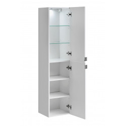 Armoire de rangement de salle de bain en bois - Blanc - H 150 x L 35 x P 32 cm - Camille White