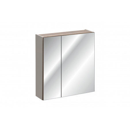 Cabinet miroir de salle de bain - Taupe - H 65 x L 60 x P 17 cm - Rosario Taupe