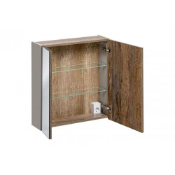 Cabinet miroir de salle de bain - Taupe - H 65 x L 60 x P 17 cm - Rosario Taupe