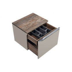 Meuble sous vasque en bois - Taupe - H 46 x L 60 x P 45.6 cm - Rosario Taupe