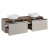 Meuble sous vasque en bois - Taupe - H 46 x L 60 x P 45.6 cm - Rosario Taupe